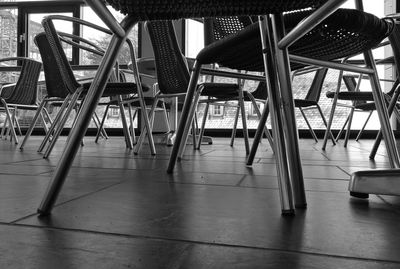 Empty chairs on floor