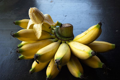 High angle view of fruits on table