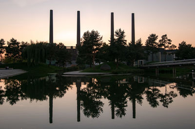 Reflection of trees in water