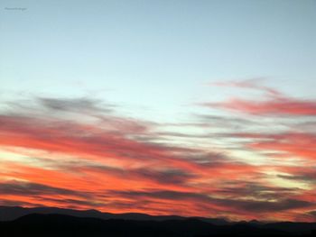 Sunset over mountain range