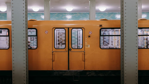 Train at railroad station platform