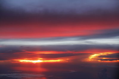 Scenic view of dramatic sky during sunset