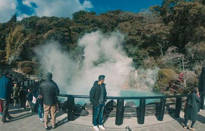 People at event against sky