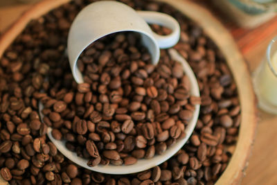 Close-up of roasted coffee beans