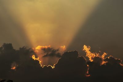 Low angle view of sky during sunset