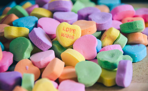 Close-up of colorful candies