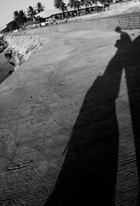 Shadow of people on road