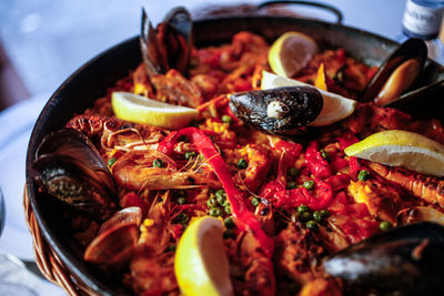 Close-up of seafood in plate