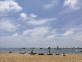 Scenic view of beach against sky