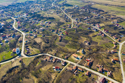 High angle view of agricultural field