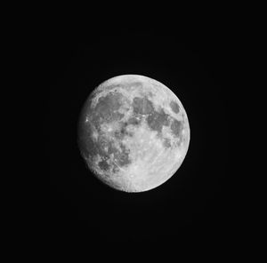 Close-up of moon against clear sky at night