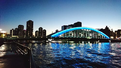 Illuminated city at night