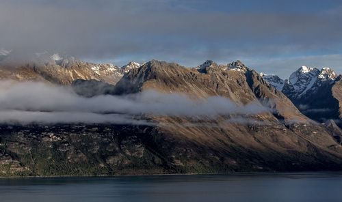 Scenic view of landscape against sky during winter