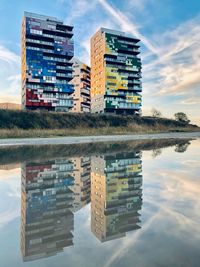 Reflection of buildings in water