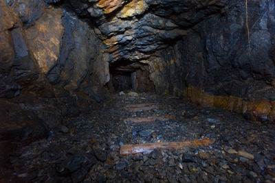 Close-up of rock formation in cave