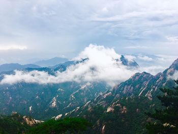 Scenic view of mountains against sky