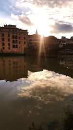 Reflection of buildings in water