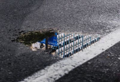 High angle view of road by street