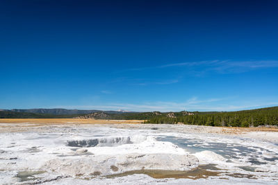 Landscape in yellowstone national park taken in fountain paint pot