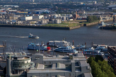 High angle view of cityscape