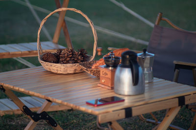Close-up of drink in glass on table