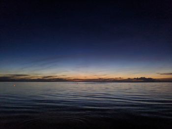 Scenic view of sea against sky at sunset