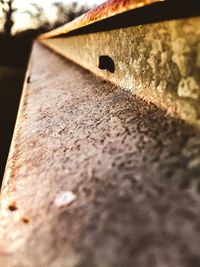 Close-up of metal wall
