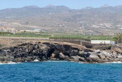 Scenic view of sea and rocks