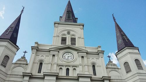 Facade of cathedral against clear sky