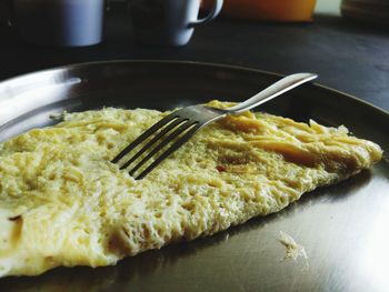 Close-up of breakfast on table