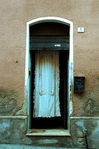 Closed door of old building