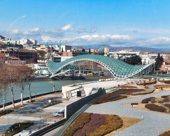 Bridge over river in city