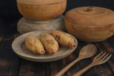 Close-up of food on table