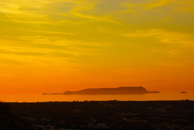 Scenic view of mountains against sky during sunset