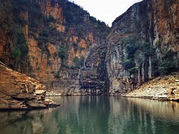 Scenic view of rocky mountains