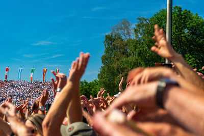 People enjoying music concert