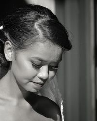 Close-up portrait of young woman