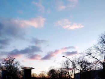 Low angle view of silhouette trees against sky