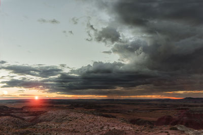 Scenic view of landscape against cloudy sky