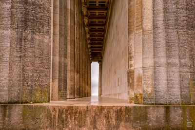 View of the clouds through the pillars of the walhalla