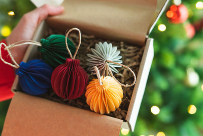 Close-up of multi colored pencils in box