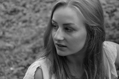 Close-up portrait of a beautiful young woman