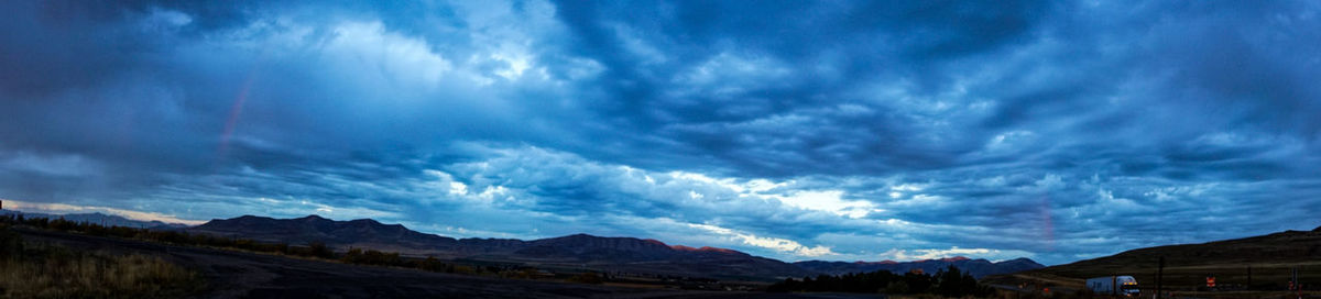 Panoramic shot of clouds over landscape