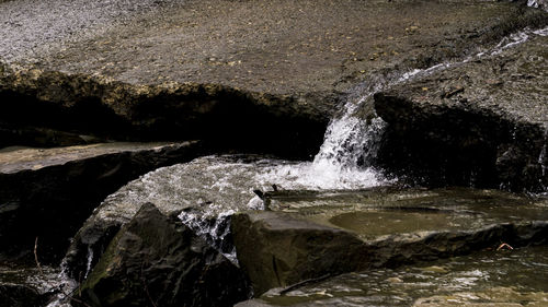 Water splashing on rocks