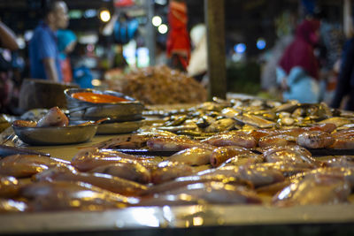 Close-up of fish for sale in market