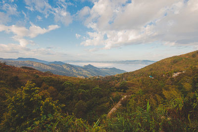 Scenic view of mountains against sky
