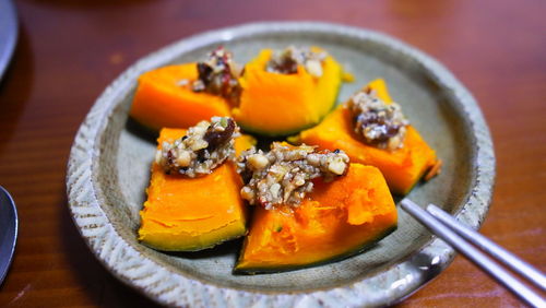 Close-up of food in plate