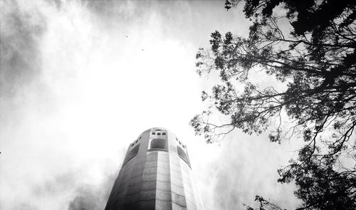 Low angle view of skyscrapers against sky