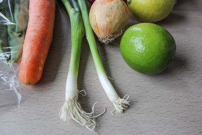 Close-up of vegetables on table