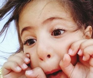 Close-up portrait of cute baby